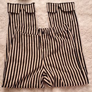 Brandy Melville Black and Cream Striped Shorts